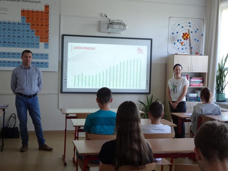 "Jagiellończyk" z wizytą u ósmoklasistów w Szkole Podstawowej w Łasinie