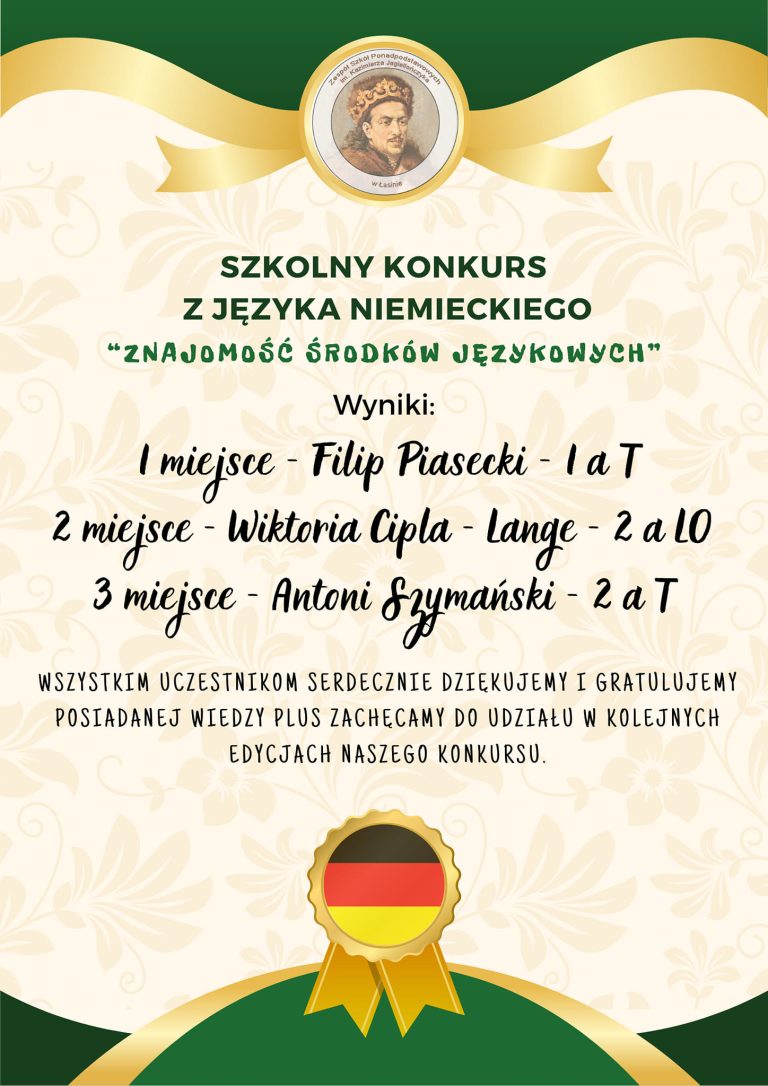 Szkolny Konkurs z języka niemieckiego