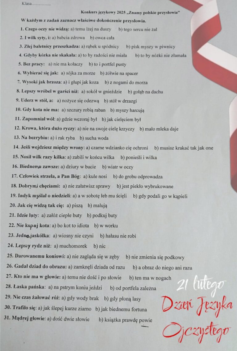 Konkurs w ramach obchodów Międzynarodowego Dnia Języka Ojczystego
