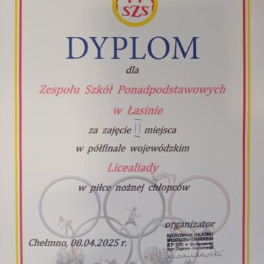 Dyplom – Półfinał wojewódzki Licealiady
