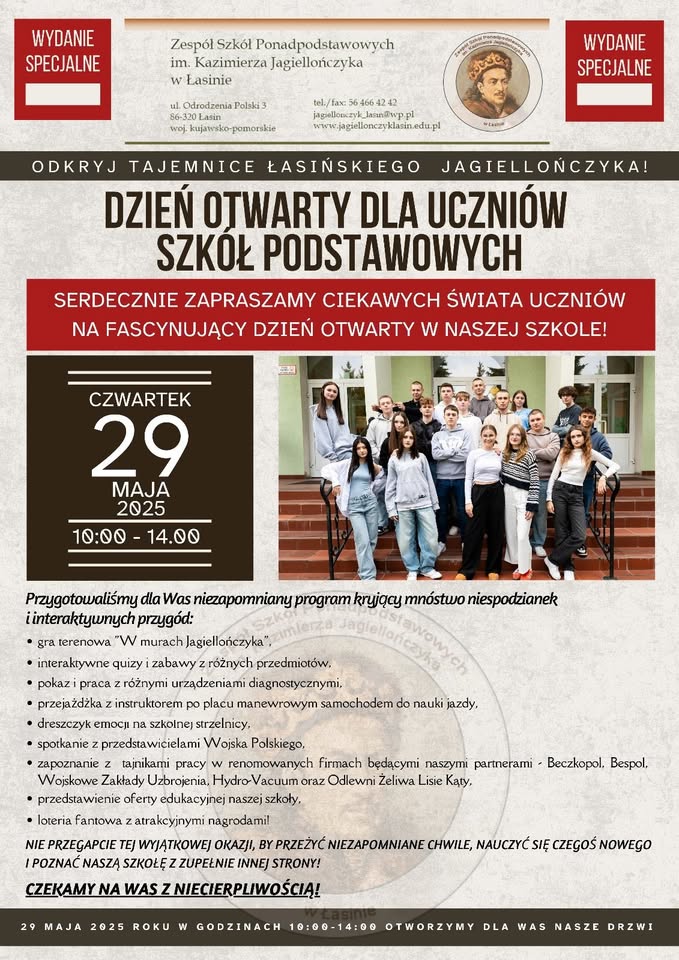 Plakat Dzień Otwarty dla uczniów