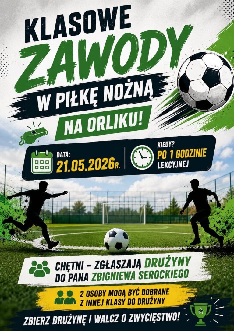Plakat -Zawody w piłkę nożną